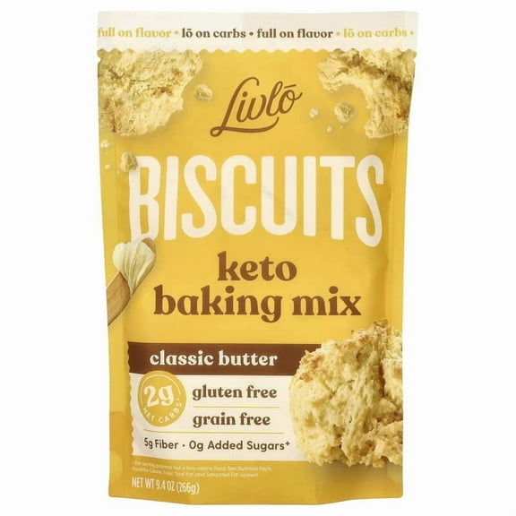 Livlo, Biscuits, Keto Baking Mix, Classic Butter, 9.4 oz