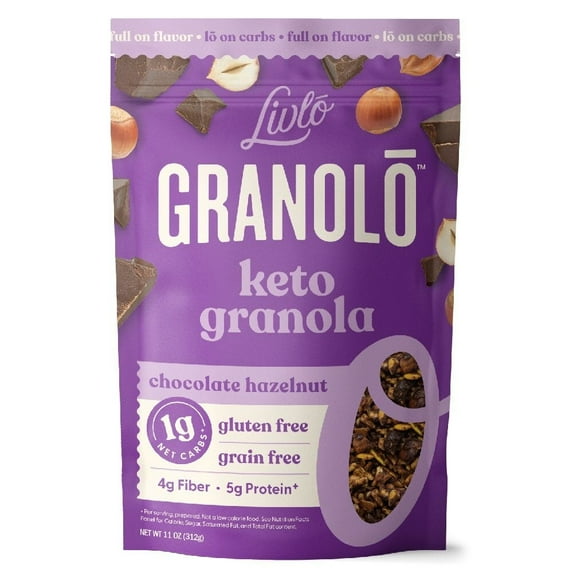 Livlo Food Co Low-Carb & Keto-Friendly Granola Cereal | Chocolate Hazelnut | 11 oz, 9 Servings