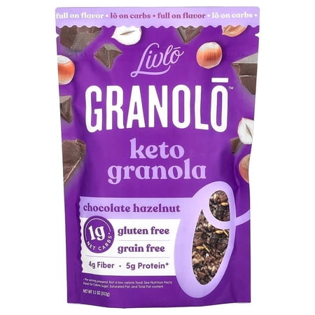 Livlo, Granolo, Keto Granola, Chocolate Hazelnut, 11 oz Pack of 3