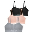 thumbnail image 1 of Livona 3 Pack Training Bras for Girls-Sports Bra for Teen Ribbed Wireless Bralette Fitness Padded Crop Cami Tank Top(6-14), 1 of 5