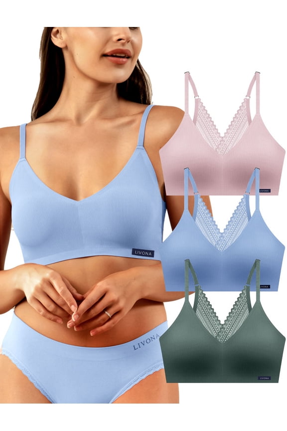 Lace Bralette for Women - Comfort Sports Bra Wireless Padded Bralette with Support Workout Tops Cami Crop S-XXL