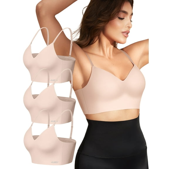 Livona Push Up Wireless Bras for Women Longline Everyday Bra, Classic T-Shirt Bra for Natural Lift and Comfort,Sleep Bralette