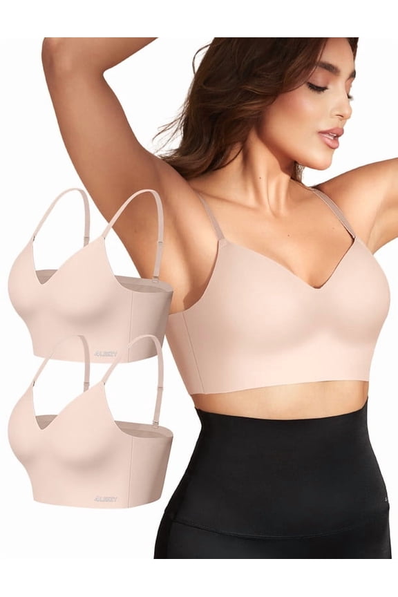 Push Up Wireless Bras for Women Longline Everyday Bra,Classic T-Shirt Bra