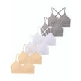 thumbnail image 1 of Livona Racerback Training Bra for Girls- 3 Pack Seamless Sports Bra, Padded Everyday Bra Bralette,Crop Cami Tank Top (6-14), 1 of 5