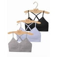 thumbnail image 1 of Livona Racerback Training Bra for Girls- 3 Pack Seamless Sports Bra, Padded Everyday Bra Bralette,Crop Cami Tank Top (6-14), 1 of 6