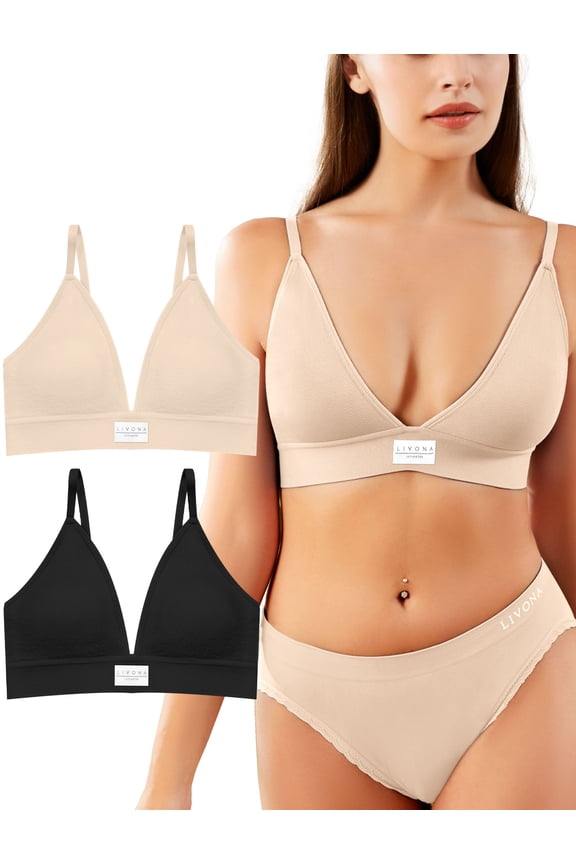 Sports Bras for Women - V-Neck Wireless Bralettes Support Workout Tops Padded Fitness Cami Crop Tank S-XXL