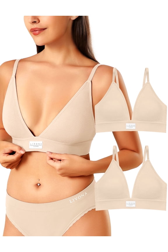 Sports Bras for Women - V-Neck Wireless Bralettes Support Workout Tops Padded Fitness Cami Crop Tank S-XXL