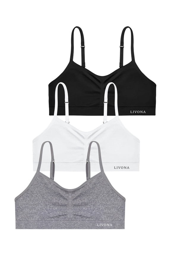 Training Bras for Girls-Sports Bra, Fitness Bra, Padded Everyday Bra Bralette,Crop Cami Tank Top (6-14)