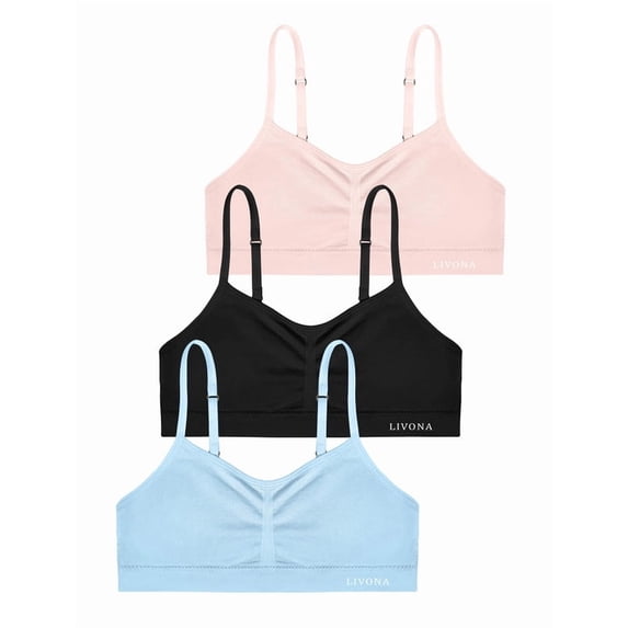Livona Training Bras for Girls-Sports Bra, Fitness Bra, Padded Everyday Bra Bralette,Crop Cami Tank Top (6-14)