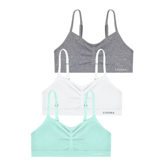 Livona Training Bras for Girls-Sports Bra, Fitness Bra, Padded Everyday Bra Bralette,Crop Cami Tank Top (6-14)