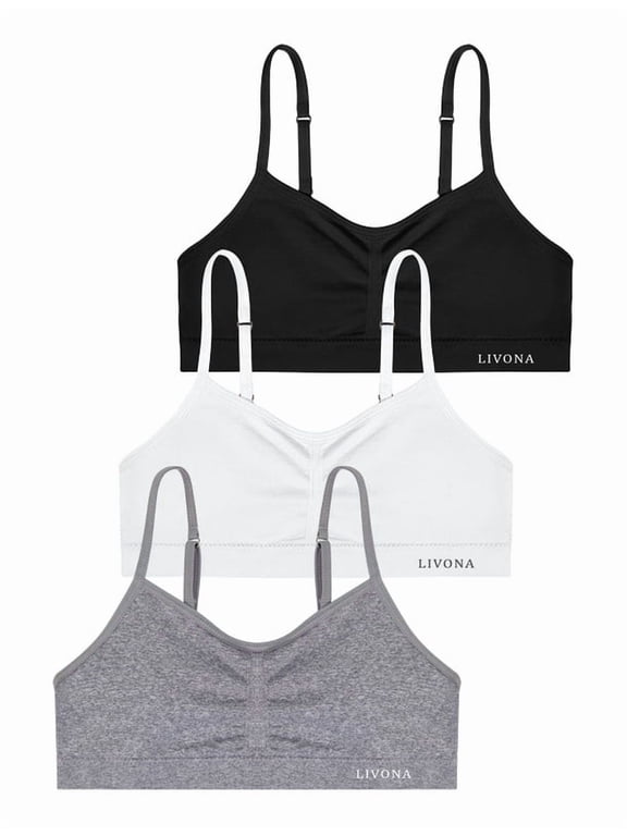 Training Bras for Girls-Sports Bra, Fitness Bra, Padded Everyday Bra Bralette,Crop Cami Tank Top (6-14)