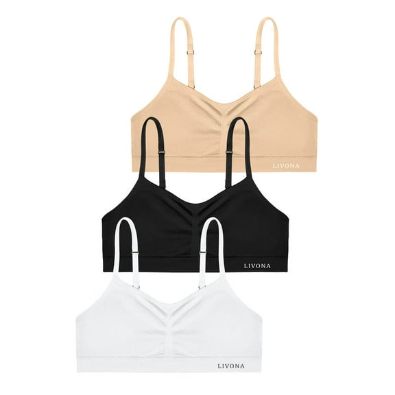 Livona Training Bras for Girls-Sports Bra, Fitness Bra, Padded Everyday Bra Bralette,Crop Cami Tank Top (6-14)