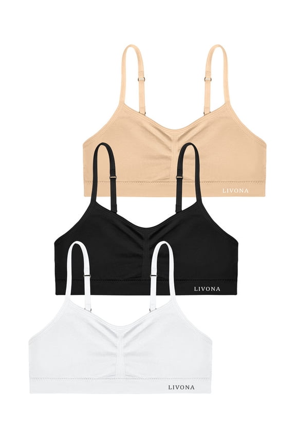 Training Bras for Girls-Sports Bra, Fitness Bra, Padded Everyday Bra Bralette,Crop Cami Tank Top (6-14)