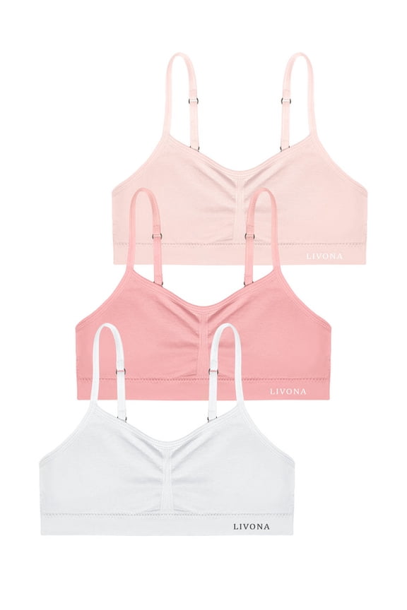 Training Bras for Girls-Sports Bra, Fitness Bra, Padded Everyday Bra Bralette,Crop Cami Tank Top (6-14)