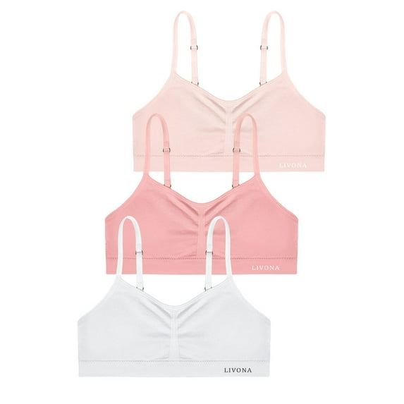 Livona Training Bras for Girls-Sports Bra, Fitness Bra, Padded Everyday Bra Bralette,Crop Cami Tank Top (6-14)