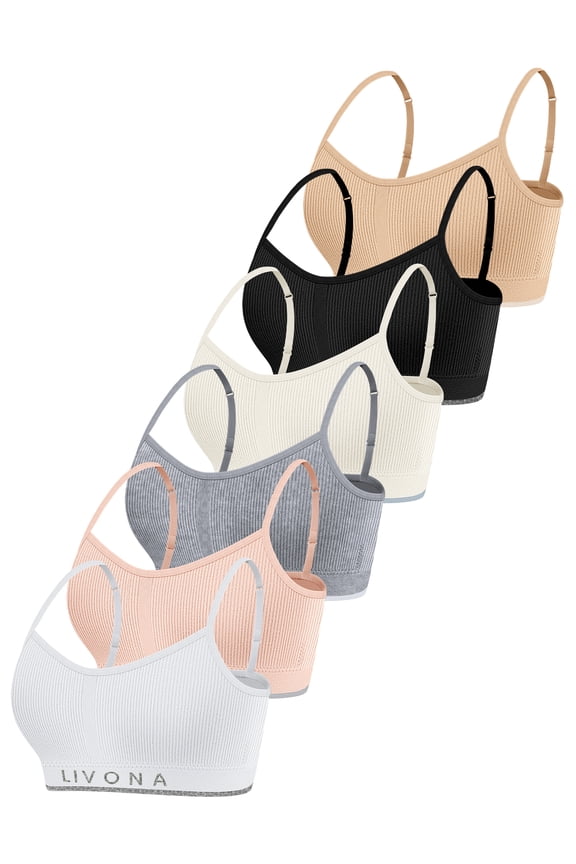 Training Bras for Girls-Sports Bra for Teen Wireless Fitness Padded Everyday Bralette Crop Cami Tank Top(6-33)