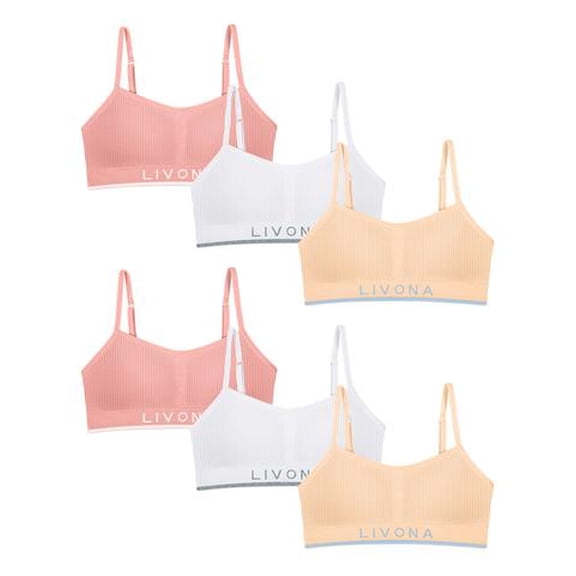 Livona Training Bras for Girls-Sports Bra for Teen Wireless Fitness Padded Everyday Bralette Crop Cami Tank Top(6-42)