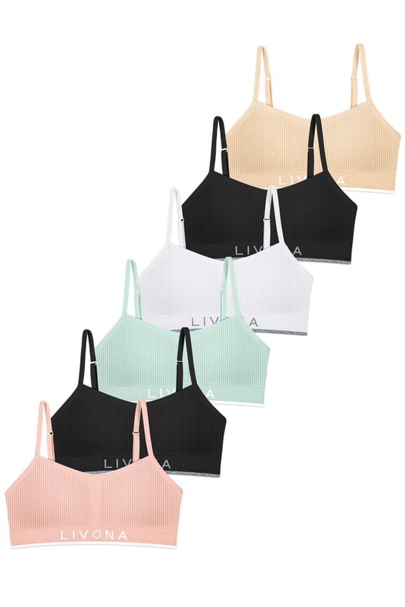 Training Bras for Girls-Sports Bra for Teen Wireless Fitness Padded Everyday Bralette Crop Cami Tank Top(6-65)