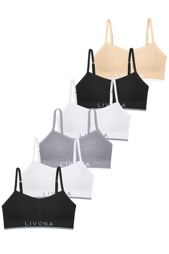 Training Bras for Girls-Sports Bra for Teen Wireless Fitness Padded Everyday Bralette Crop Cami Tank Top(6-69)