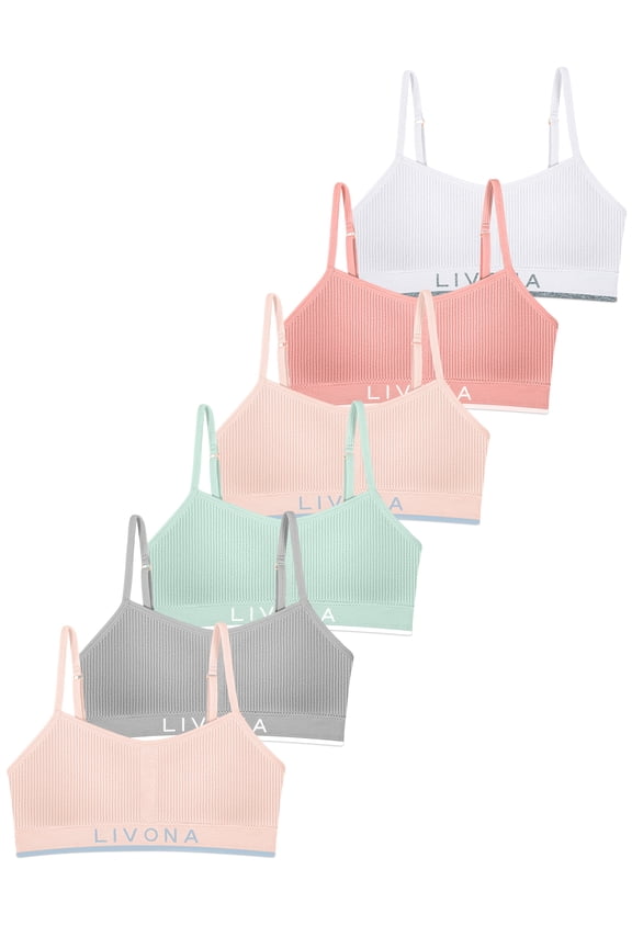 Training Bras for Girls-Sports Bra for Teen Wireless Fitness Padded Everyday Bralette Crop Cami Tank Top(6-76)