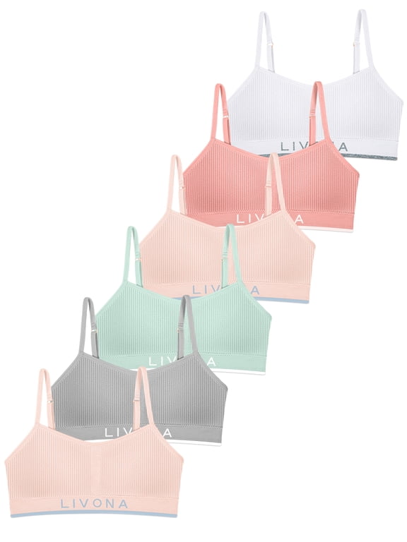 Training Bras for Girls-Sports Bra for Teen Wireless Fitness Padded Everyday Bralette Crop Cami Tank Top(6-77)