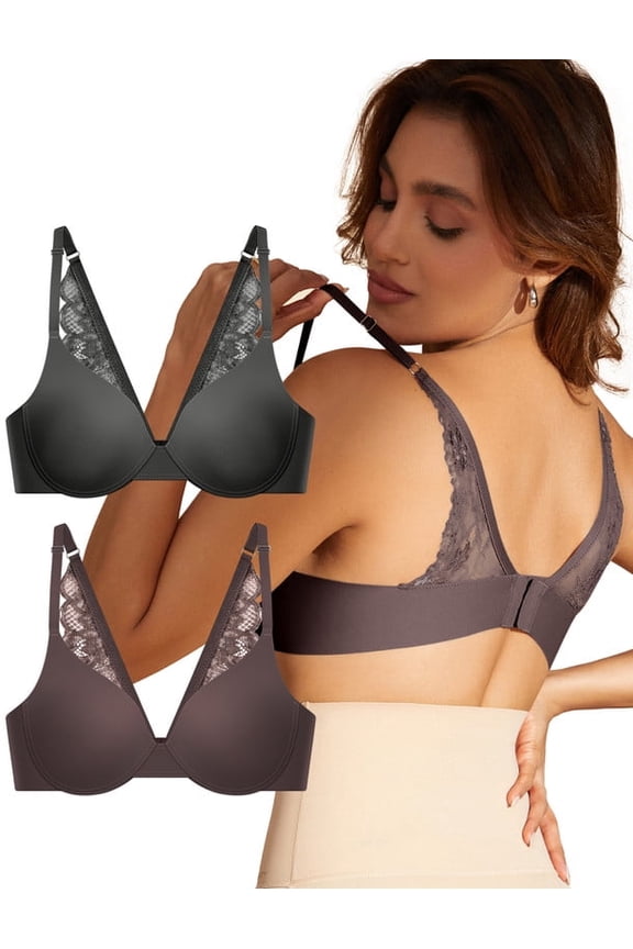 Women's Full Coverage Laser Push Up Bra With Back Lace Support work out T-Shirt/Tank Top Bra