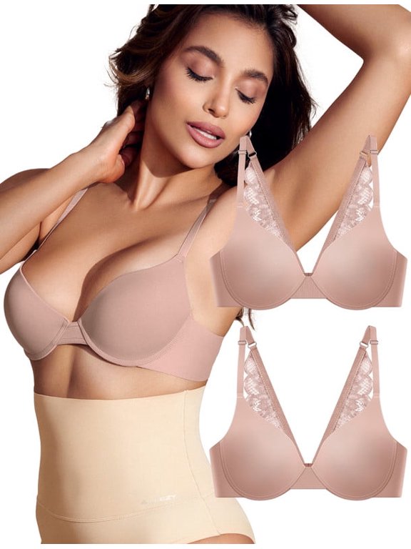 Women's Full Coverage Laser Push Up Bra With Back Lace Support work out T-Shirt/Tank Top Bra