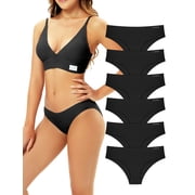 Livona Womens Laser-Cut Tanga Thong - No Show, Seamless & Tagless - Ultra Thin Invisible Underwear Multipack