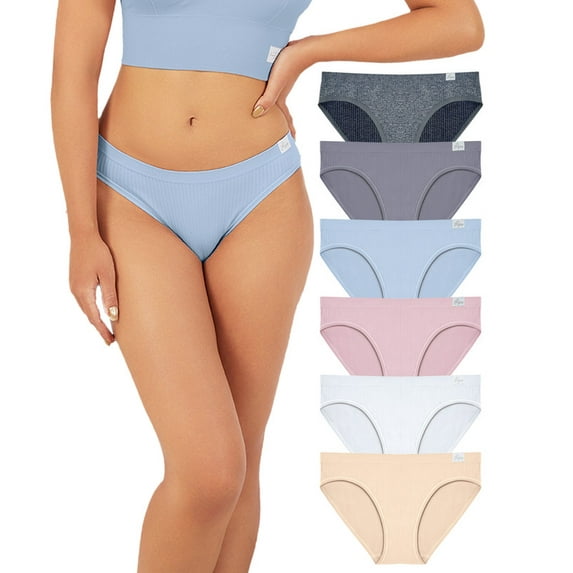 Livona Women's Seamless Ribbed Panty - Ultra Soft Underwear - Near Invisible, Full Comfort