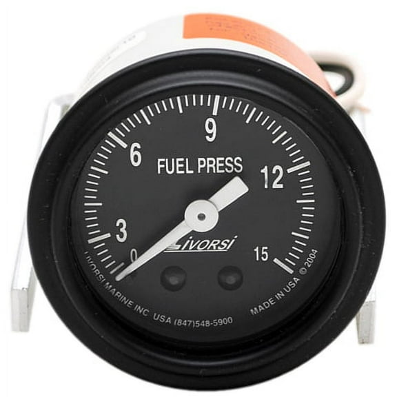 Livorsi Boat Fuel Pressure Gauge GMFP15BKBK | 2 Inch Black