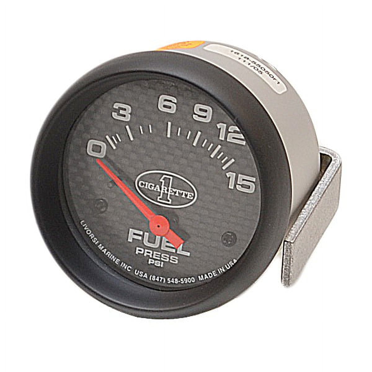 Livorsi Boat Fuel Pressure Gauge LMFPCFCI Cigarette 2 5/8 Inch Black