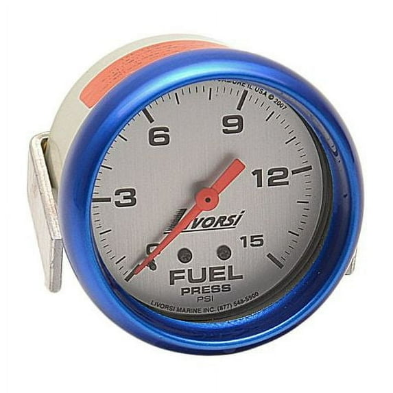Livorsi Boat Fuel Pressure Gauge MMFPPL | 2 5/8 Inch Blue