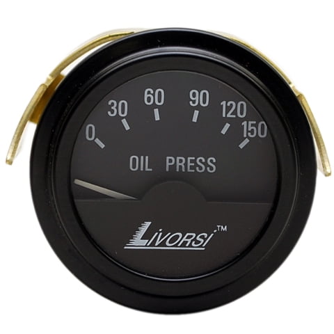 Livorsi Boat Oil Pressure Gauge GIOP150BKBK | 2 Inch Black
