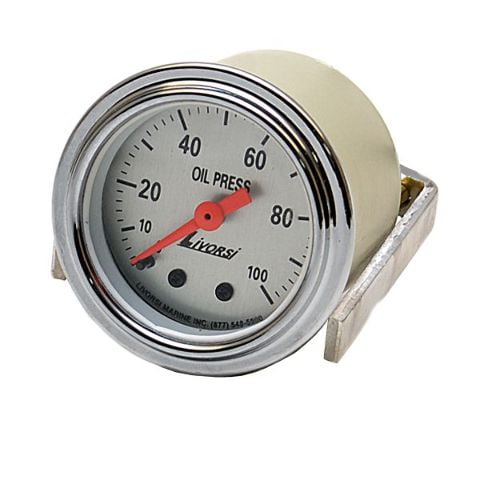 Livorsi Boat Oil Pressure Gauge GMOPPL | 2 Inch Silver White