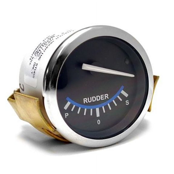Livorsi Boat Rudder Angle Gauge PRIDBKCH | 2 Inch Silver Black