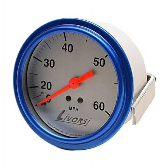 Livorsi Boat Speedometer Gauge | Baja 60 MPH 3 3/8 Inch Blue