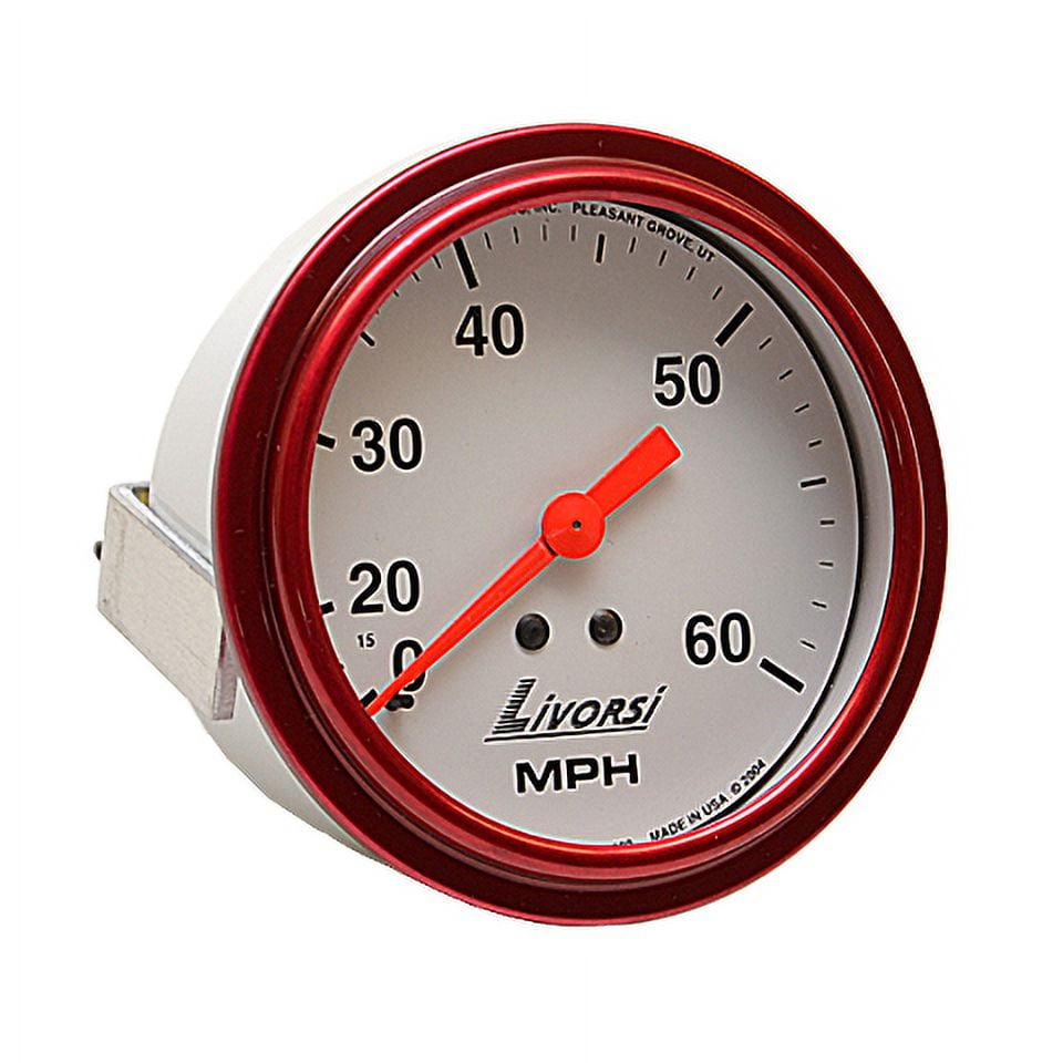 Livorsi Boat Speedometer Gauge GDS60W Baja 60 MPH 3 3/8 Inch Red