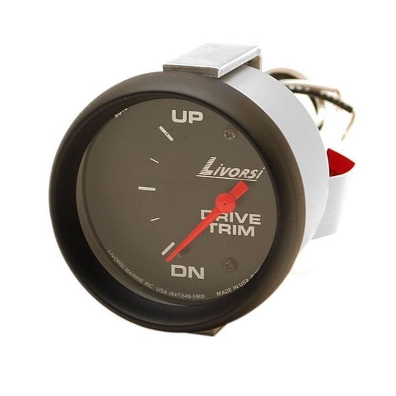Livorsi Boat Trim Gauge LMTMOBK | Mega OMC 2 3/8 Inch