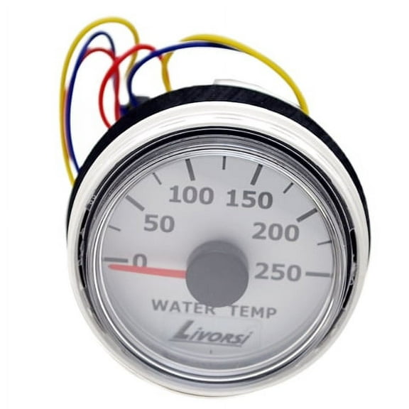 Livorsi Boat Water Temperature Gauge SCLWTW | 2 Inch White Marine