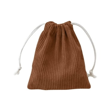 Livrdious Corduroy Storage Bag With Drawstring Strap Pocket Makeup Bag For Women Large Capacity Coin Bag on Clearance
