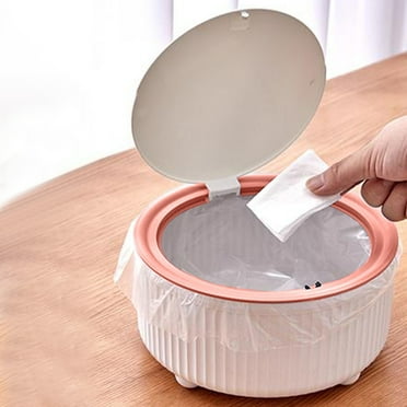 Livrdious Desktop Trash Can Push-type Living Room Cute Debris Bucket Car Home Desk Restaurant Storage Tube Trash Basket Savings Up To 30% Off on Clearance