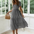 thumbnail image 1 of Livrdious Floral Dresses for Women Summer Casual Flowy A-Line Midi Dress, Lightweight Short Sleeve Square Neck Sundress for Beach Vacation, S-2X, 1 of 7
