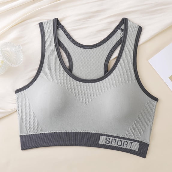 Livrdious Medium Support Front Zip Sports Bra for Women Wireless Racerback Workout Bra with Breathable Mesh Back