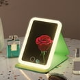 Livrdious Modern Folding Makeup Mirror With Battery Desktop Portable