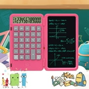 Livrdious Portable Calculator With Notepad, Basic Calculator With Writing Tablet,12 Digits Large Display Rechargeable Power Desk Calculator For Office, School Back to School Savings