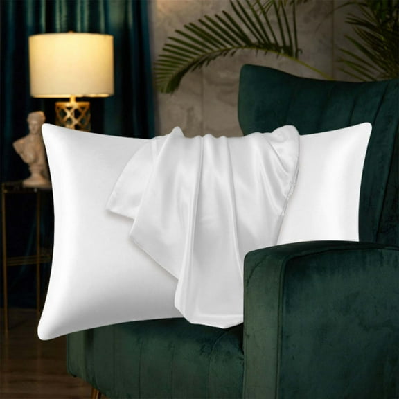 Livrdious Satin Silk Pillowcase for Hair and Skin Soft and Cooling Pillow Cases with Envelope Closure Gift for Women Men, 2-pack, 20"x28"
