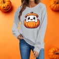 thumbnail image 1 of Livrdious Spooky Season Sweatshirts Womens Ghost Pumpkin Graphic Sweatshirt Crew Oversized Pullover Sweatshirt, 1 of 7