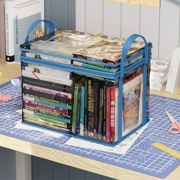 Livrdious Student Book Storage Bag Transparent Storage Box Foldable Handheld Books School Supplies Organising Box Discounts and Promotions on Clearance