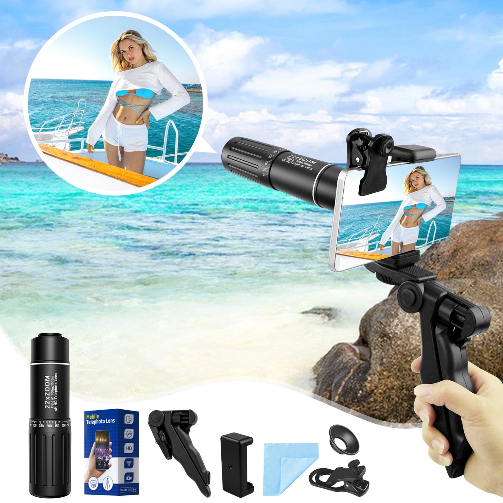 Livrdious The 22x Telephoto Lens Of A Monocular Telescope Can Be Used