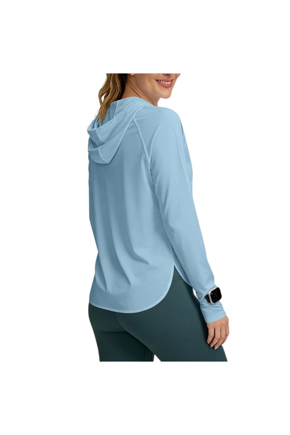 UPF 50 Sun Shirt Hoodie for Women Lightweight Quick Dry Womens UV Protection Long Sleeve T-Shirt for Outdoor Activitys